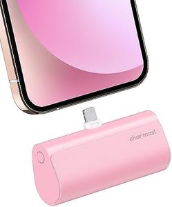 Charmast Mini Power Bank 5000mAh, 20W PD & QC 3.0 Quick Charge Portable Powerbank, Small Portable Charger, Mini External Battery Pack Compatible with iPhone（Pink