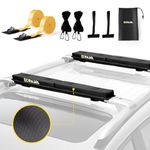 Universal Roof Rack Pads Fit on Cross Bars-Kayak Roof Rack,Soft Car Roof Rack for Surfboard/Ski/Kayak Paddle Board Include 2 Tie Down Straps,2 Tie Down Rope,2 Quick Loop Strap,and Storage Bag