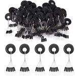 Symphonyw Fishing Bobber Stopper, 300 Pcs/50 Groups Rubber Fishing Bobber Beads Stopper 6 in 1 Float Sinker Stops Fishing Space Beans, Black Cylinder