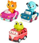 B. toys – Toy Cars & Animal Characters – Smart Car, Police Car, Van – Toy Cars for Toddlers, Kids – Lights & Sounds – 12 Months + – 3-Pack Mini Riders