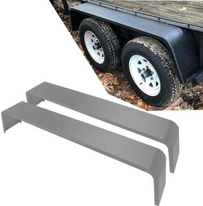 Towallmark 2Pcs Dual Tandem Axle Trailer Fenders 72-7/8"x10-1/4"x13" (Fit 13"-15" Tires), Grey