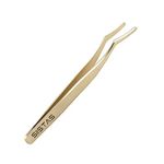 Lash Applicator Tool, Stainless Steel Cluster Lash Tweezers for False Lashes,Curved DIY Cluster Lash Tweezers for Lash Clusters Application and Removal (Gold)