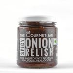 The Gourmet Jar Spicy Onion Relish 210g| 100% Natural & No Preservatives| Sweet & Spicy| No Refined Sugar| Enjoy it with Burgers, quiches and Sandwiches or as a Glaze for Meats| Pack of 1