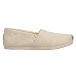 TOMS Women's Alpargata Print Glitter Flat Slipper, Natural, 37.5 EU