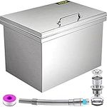 VEVOR Drop in Ice Bin Chest 28x16 inch Drop in Cooler Stainless Steel Outdoor Drop in Ice Chest with Cover Bar Ice Bin 76.3 qt Drop in Wine Drops Drain-Pipe and Drain Plug Included for Cold Wine Beer