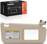 A-Premium Passenger Right Side Sun Visor Compatible with Toyota RAV4 2006 2007 2008 2009 - Without Vanity Light, with Vanity Mirror, Beige Color - Replaces 74310-42451-A1, 7431042451A1
