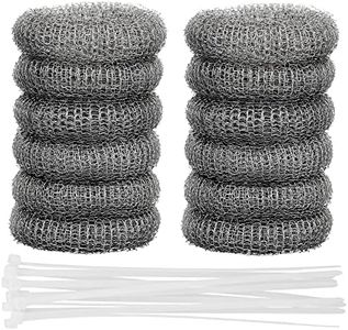 Dulinkas 12 Pcs Lint Traps for Washing Machine Hose Stainless Steel Lint Trap Washer Hose Lint Traps Laundry Mesh Washer Hose Filter Rustproof Catcher with 12Pcs Nylon Cable Ties