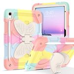 BENTOBEN iPad 10th Generation Case, iPad 10.9" 2022 Case, Heavy Duty Shockproof Protective Cute Butterfly Kickstand Hard PC Soft Silicone Pen Holder Kids Case iPad 10th Generation 2022, Colorful