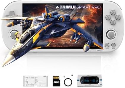 Trimui Smart Pro - Consola de juegos de mano, consolas de videojuegos de mano retro con tarjeta TF de 64 G/256 G, pantalla portátil de 5 pulgadas, color blanco, 64 GB