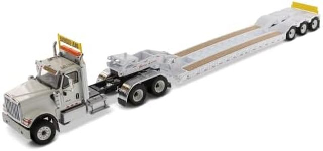 Diecast Masters International HX520 Tandem Tractor White with XL 120 Lowboy Trailer 1/50 Diecast Model