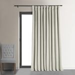 HPD Half Price Drapes VPCH-VET1219-96 Signature Extra Wide Velvet Blackout Curtain (1 Panel), 100 X 96, Off White