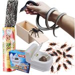 LCKLA Prank Kit Realistic Rubber Snakes Fake Roaches Surprise Spider Box Funny Gag Gifts for Halloween Party Decoration April Fools Day Adults Men Women