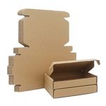 Corrugated Cardboard Shipping Boxes, 125x80x20mm Mini Royal Mail Large Letter PiP Postal Boxes for Posting, Brown Packaging Mailing Boxes for Business, Storing or Gift (Pack of 25)