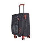 TRAVEL CLUB Emerald Soft Nylon Dual Wheeled | Large Check-in| Anti Theft Zipper Cobination Lock | Eco Friendly Luggage|Trolley Bag for Travel (28, Grey)