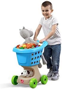 Step2 Little Helper's Shopping Cart for Kids, Grocery Store Pretend Play Toy for Toddlers Ages 2+ Years Old, Durable, Easy Assembly, Bright Colors, Blue