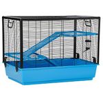 PawHut 3-Tier Hamster Cage, Guinea Pig Cage, Pet Chinchillas Play House Indoor with Accessories Food Dish Water Bottle, Ramps, 31.5"x19"x 23", Light Blue