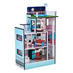 Olivia's Little World Dreamland Barcelona Dolls House Wooden Doll House Blue 3.1ft With 11 Doll Accessories Doll Furniture UK-TD-13111D