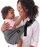Boba Buddy Toddler Carrier Sling - 100% Cotton Baby Sling Carrier Toddler, Ergonomic with Adjustable Straps, Safety Buckle and Roomy Seat, Includes Matching Carry Bag (9–48 Months/18-44 lbs) - Grey
