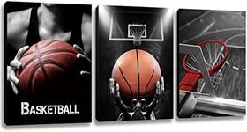 liflikwall Basketball Art Prints, Art Deco for Sports Fans, Men, Boys, Teens, Office, Bedroom & Living Room - Frameless Print (3-Pack (29 * 38 cm) framed)