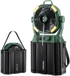 ElectricWise Portable Misting Fan,4 LED Lights&Stepless Speed Control & 4 Outlet Cooling Spray with 6L Bucket,Timer Function,Portable Handle,20000mAh Camping Fan for Patios/Fishing/Travel/Office Desk