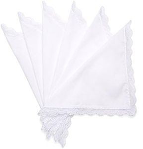 Selected Hanky Women's Wedding Handkerchief with Lace, Ladies Hankies for Embroidery and Wedding