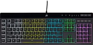 Corsair K55 PRO LITE RGB Wired Membrane Gaming Keyboard (5-Zone Dynamic RGB Backlighting, Six Macro Keys with Stream Deck Integration, IP42 Dust and Spill Resistant, Dedicated Media Keys) Black