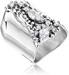 925 Sterling Silver Shield Ring Wit