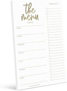 Bliss Collections Weekly Meal Planner, Gold, Magnetic Family Meal Calendar and Notepad for your Fridge for Meal Prep, Grocery Lists, Notes, Tasks, To-Do List and Organization, 6"x9" (50 Sheets)