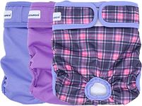 PETSWEARE Female Dog Diaper - Reusable and Washable - Soft & Comfortable - A Set of 3 PCS (Purple, Lilac, Scottish, X-Large)