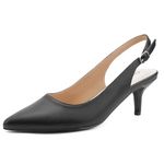 Greatonu Black Heels for Women PU US Size 9