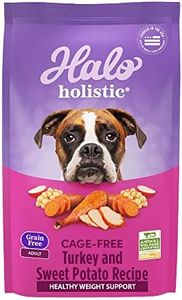 Halo Purely for Pets Holistic Dog Food, Complete Digestive Health Grain Free Cage-Free Turkey and Sweet Potato Recipe, Healthy Weight Support, Dry Dog Food Bag, Adult Formula, 3.5-lb Bag