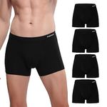 INNERSY Mens Hipster Boxers Briefs Black Underpants Sports Underwear Classic Trunks Pack of 4 (L, 4 Classic Black)