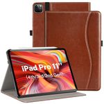 ZtotopCases for iPad Pro 11 Inch 4th/3rd/2nd Generation Case 2022/2021/2020, Premium PU Leather Smart Folio Cover with Auto Wake/Sleep, Hand Strap for iPad Pro 11'' 4th/3rd/2nd Gen,Brown