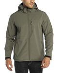 Outdoor Ventures Men's Lightweight Softshell Jacket Fleece Lined Hooded Water Resistant Winter Hiking Windbreaker Jackets