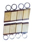 Kidultz Empty Wooden Keychain For Diy Projects - Laser Engravable, Printable & Writable Pack Of 10 Different Shapes (Crossed Rectangle Shapebrown)