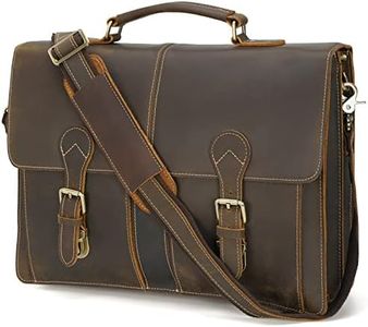 Polare Full Grain Leather 16" Messenger Bag Laptop Briefcase Bag Professional Work Bag For Men with YKK Zippers