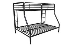 DHP Dusty Twin Over Full Metal Bunk Bed, Black