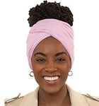 Olivia Sylx African Head Wraps for Black Women, Jersey Scarfs for Women Headwrap, Hair Scarf for Black Women, Soft & Stretchy - Rose Pink