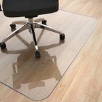 Yecaye Office Chair Mat for Hardwood Floor, 48"×48" Clear Office Floor Mat, Computer&Desk Chair Mat, PVC Heavy Duty Floor Protector Chair Mats for Rolling Chairs, Can't be Used on Carpet