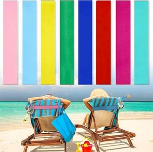 8 Pack Towel Bands for Beach Chairs Towel Clips for Pool Chairs Lounge Beach Cruise Chair Towel Strap Holder Elastic Windproof Beach Accessories (Bright Style)