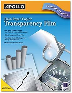 Apollo Transparency Film for Plain Paper Copier, Black on Clear Sheet, with Stripe, 100 Sheets/Pack (VPP201CE)