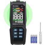 ALLmeter Pinless Moisture Meter Wood Drywall Detector Sensor Meters Large Backlit LCD Screen 3-colour Alarm Function Non-Destructive Analysis for Walls,Masonry,wood,Concrete,Plaster,Building Materials