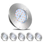 HiBay 6X 5W Recessed Ceiling Lights Ultra Thin Down Light IP44 Spotlight Chrome Warm White LED Downlights for 60-68mm Ceiling Hole of Bathroom Kitchen Soffits