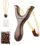 BASUNE Solid Wooden Slingshot Toys 