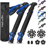 TheFitLife Collapsible Trekking Poles for Hiking – Lightweight Folding Walking Sticks for Men and Women with Extra-Long Foam Handle and Metal Flip Lock, Foldable for Backpacking, Camping