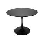 Aykah Mid Century Modern Dining Table 39.5" Featuring Black Kitchen Table Used as Dinner Table for 4 - Manufactured Wood Round Dining Table -Small Dining Table Saves Space with Solid Pedestal Base