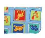 LuvLap Polar Fleece Baby Blanket, 70cm x 100cm, Sky Blue Animals