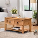 Mercers Furniture Corona Coffee Table with 2 Drawers & Shelf