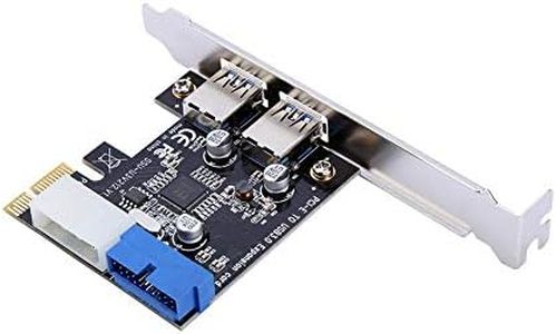 Carte d'extension PCI-E / USB3.0 Plus sérieuse avec Interface Frontale 19PIN, Carte de Bureau à 2 Ports, Prise en Charge de Windows XP 32/64 et Carte PCIE jusqu'à 5 Gbps