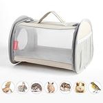 Misyue Guinea Pig Carriers Hamster Bag, Portable Small Animal Birds Carrier, Breathable & Perspective, Outgoing Travel Pouch for Bearded Dragon Rat Hedgehog Chinchilla Ferret